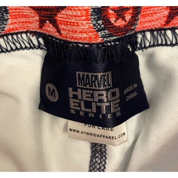 Marvel Hero Elite Juniors Captain America Superhero Cropped Leggings Pants Med - Picture 2 of 6